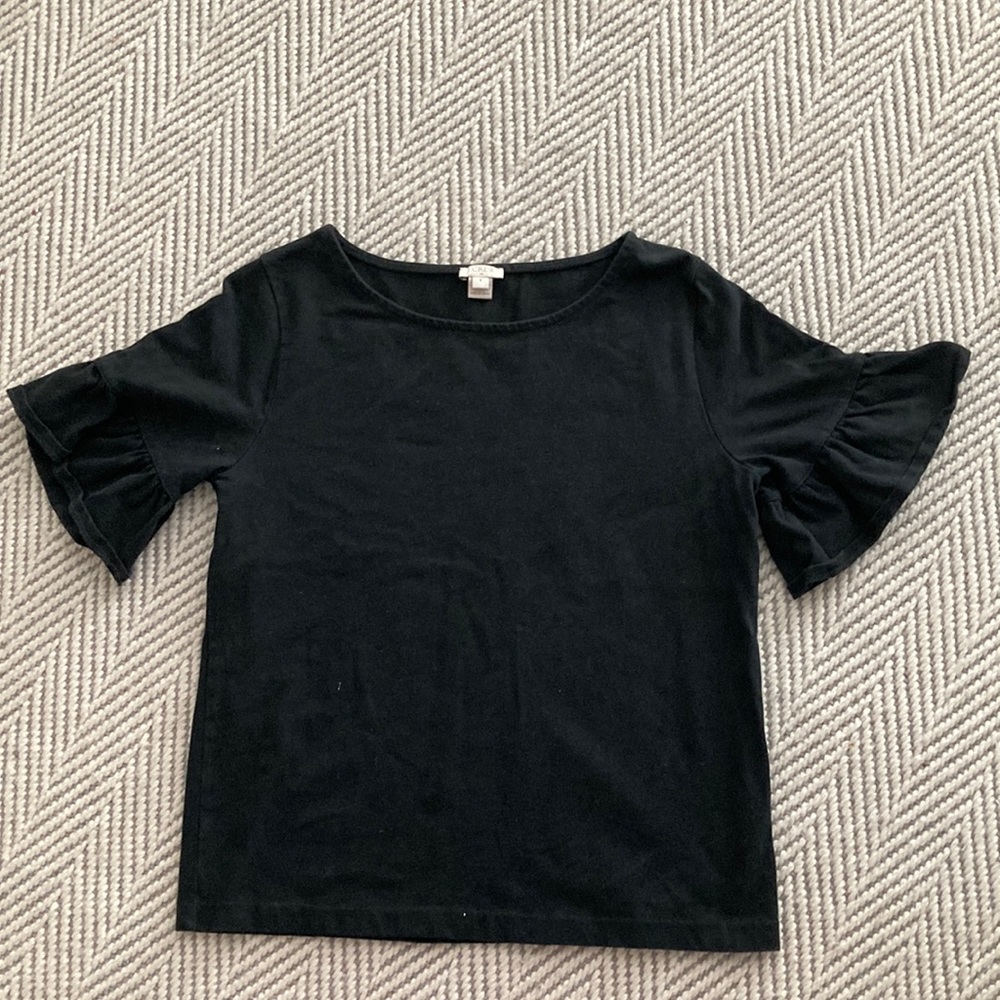 J. Crew black shirt with peplum sleeves